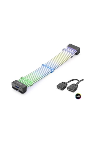 Bükülebilir Sleeved Ekran Kartı Argb Lightboard 2x8 Pin 44 Led Siyah Nd2803b Evimdeyokyok