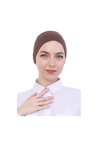 Modish Group Pratik Bone Pamuklu Tesettür İç Bone, Başörtüsü İçin Hazır Viskon Şapka, Namaz Günlük Kullanım İçin Kahverengi