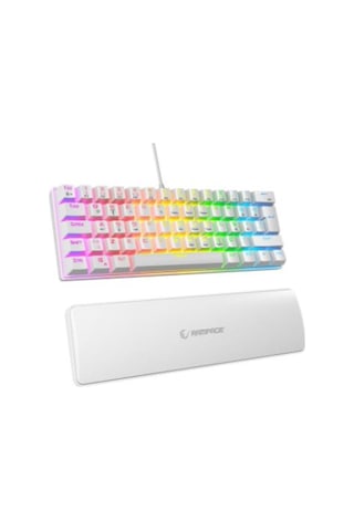Rampage Ally K11 Beyaz Rainbow Q Gaming Oyuncu Klavye Bilek Destekli Blue Switch