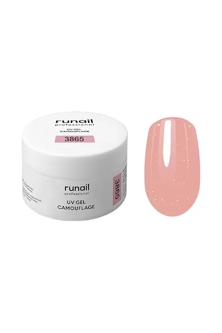 Runail Professional Protez Tırnak Jeli Uv Builder Gel Parıltılı Koyu Nude Pembe 30gr. 3865