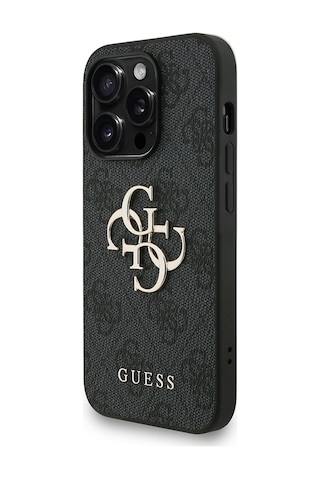 Apple Uyumlu iPhone 13 Pro Max Kılıf Guess Lisanslı Bilek Askı İpli Metal 4g Ve Yazı Logolu Kapak Siyah
