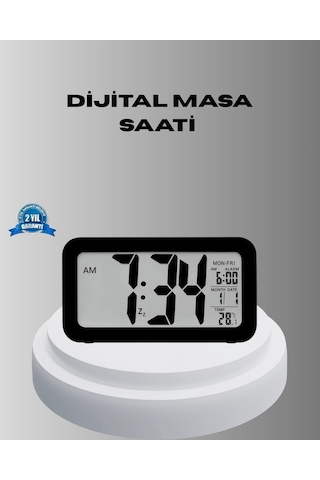 Dijital Masa Saati Sensörlü Aydınlatmalı Alarm Ve Sıcaklık Ölçerli