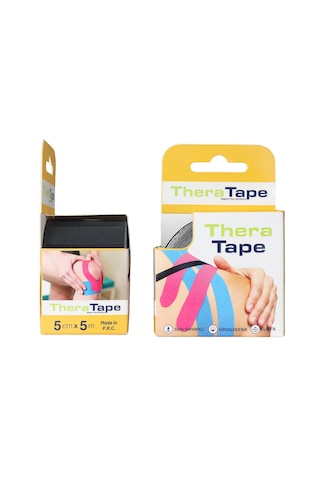 Thera Tape Kinesio Sporcu Ağrı Bandı Kinesiology Siyah 5 Cm X 5 M