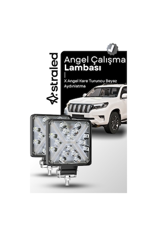 2 Adet X Angel 180w 12-24 Volt Kare Spot Far Oto Çalışma Lambası Atv Kamyon Tır Traktör Offroad