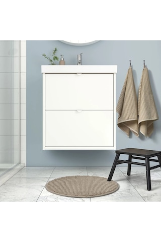 Ikea Toftbo Yuvarlak Banyo Halısı Paspas 55 X 55 Cm Bej