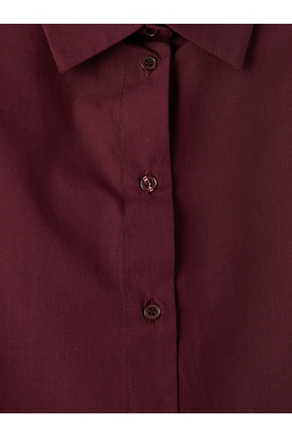 Lcw Modest Bordo Poplin Kadın Gömlek Tunik