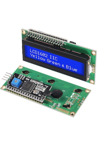 2x16 Lcd - Lcd1602 Mavi Ekran + Iıc/ı2c Arayüz Modülü