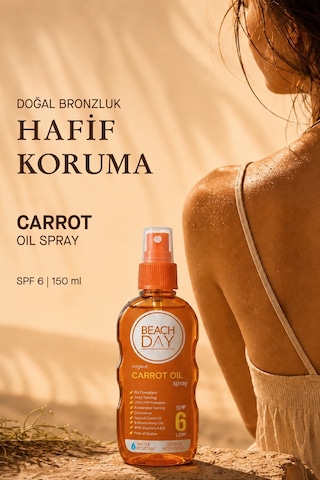 Beach Day Havuç Yağı Özlü SPF 6 Bronzlaştırıcı Sprey 150 ML