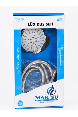 Mafsallı Duş Seti Çelik Örgülü Açık Gri