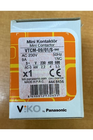 Viko Kontaktör Mini 9a 1nc Bobinli Vtc-09/01/s