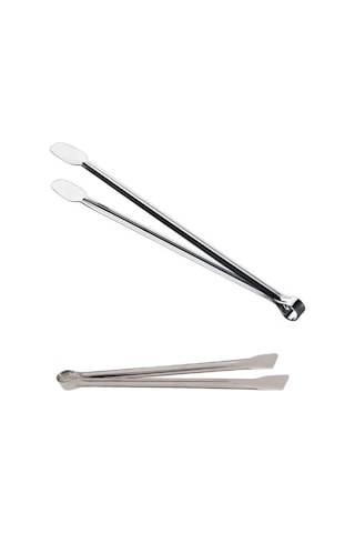 Klasik Metal Mangal Maşası 36 Cm-32 Cm-27 Cm Uzun-kısa Boy Çelik Yemek Barbekü Izgara Kömür Köz 2'li Set 32cm V
