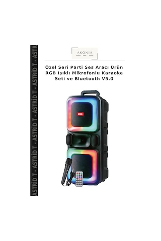 Özel Seri Parti Ses Aracı Ürün Rgb Işıklı Mikrofonlu Karaoke Seti Ve Bluetooth V5.0