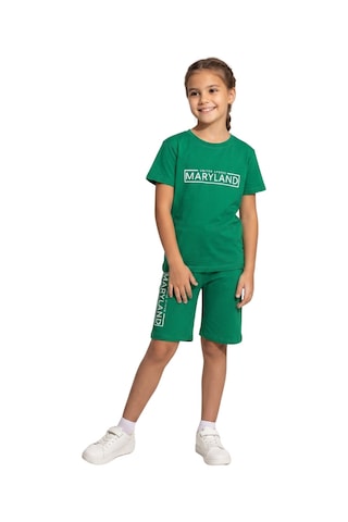 New Kids Çocuk Kız Takım Yşl Kaprili Maryland Baskılı Rahat Kumaş .-91214 Yeşil