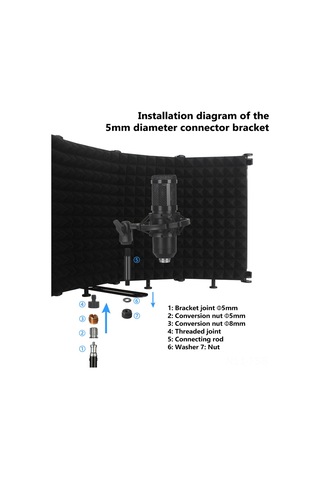 Hfambition Mikrofon Gürültü Engeli 3 Kapaklı Akustik Absorbör - Kayıt Ve Canlı Yayın Ses Kalitesi Artırıcı Spreyli Koruyucu 10"