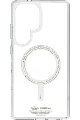 Galaxy S25 Ultra Kılıf Magsafe Uyumlu Şeffaf Fosforlu Skinarma Saido Nightglow Kapak Şeffaf Şeffaf