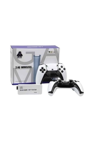 Çift Oyun Kollu 4k Hd Ekran Nostaljik 20.000 Oyunlu Beyaz Game Stick -