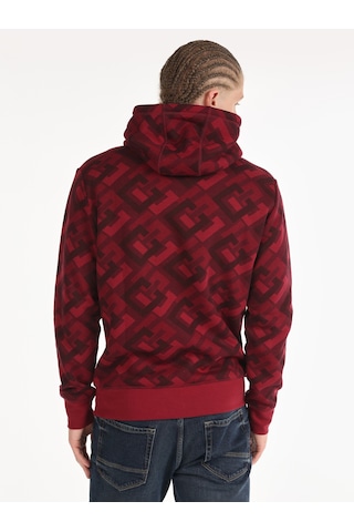 Colin's Colins Regular Fit Baskılı Kapüşonlu Mor Erkek Sweatshirt Mor