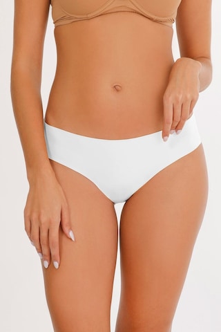 Sensu Kadın Lazer Kesim Düşük Bel Beli Lastikli Külot 3'lü Paket Set Beyaz Beyaz