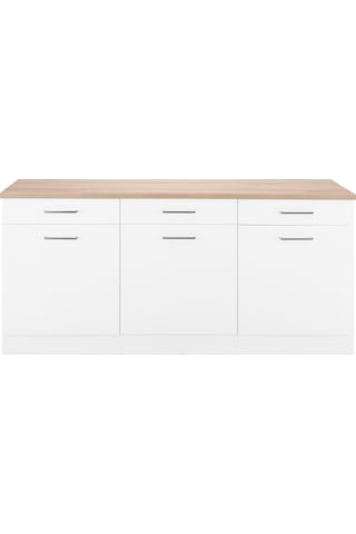 Ares Mutfak Çekmeceli Alt Modül 180 Cm Beyaz Tezgah Dahil Beyaz