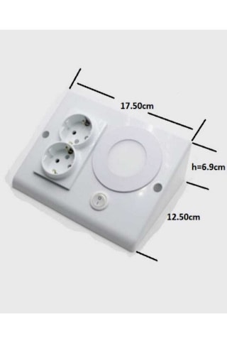 Tezgah Altı Priz 2'li - Antrasit Gri - 3 Watt Led Spot Ve Anahtarlı Beyaz İşık