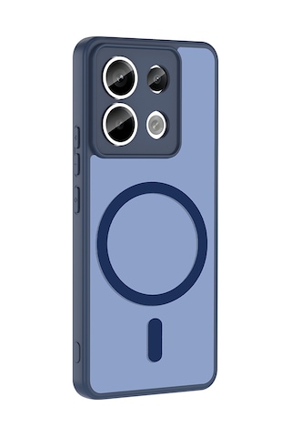 Xiaomi Redmi Note 13 Pro 5g Uyumlu Kılıf Mat Magsafe Şarj Özellikli Hassas Butonlu Renkli Yumuşak Kenarlı Premium Babet Kapak Lacivert