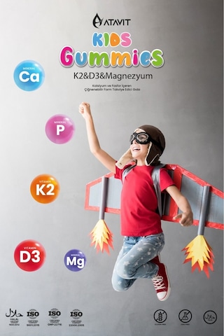 Atavit Kids D3 K2 Magnezyum 60 Gummies 2 Adet