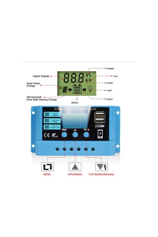 Sones 30a Solar Şarj Kontrol Cihazı 12v / 24v Lityum Kurşun-asit Akü Şarj Deşarj Pv Kontrol Cihazı