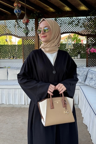 Rabia Şamlı Nazenin Kot Tencel Kap Siyah Normal