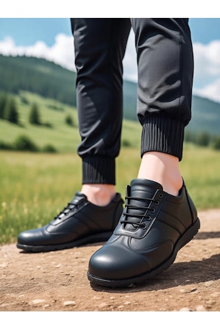 Erkek Deri Kaymaz Tabanli Is Guvenligi Ayakkabisi Yeni Yasa Ayakkabısı Taban Ayakkabı Siyah