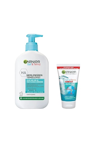 Garnier Saf&Temiz Nemlendiren Yüz Temizleme Jeli 150 ML + Saf&Temiz 3’ü 1 Arada Temizleyici Peeling Maske 50 ML
