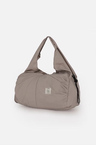 İcone Bag Icone Pliseli Fermuarlı Yoga Çantası, Fitness Çantası, Gym Heybe Görünümlü Pliseli Spor Çantası Bej