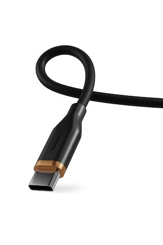 Duracell 2m Usb-c To Usb-c 100w Yumuşak Dokulu Silikon Data Kablosu - Siyah