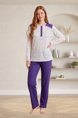 Mecit Pijama Mecit 6355 Mor Büyük Beden Kadın Pijama Takımı