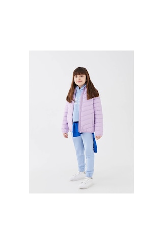 LC Waikiki Kapüşonlu Basic Kız Çocuk Şişme Mont LİLA