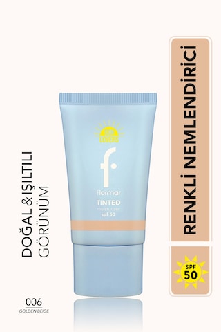 Flormar Sun Lovers Nemlendirici Etkili & Doğal Bitişli Renkli Güneş Koruyucu SPF50 006 Golden Beige