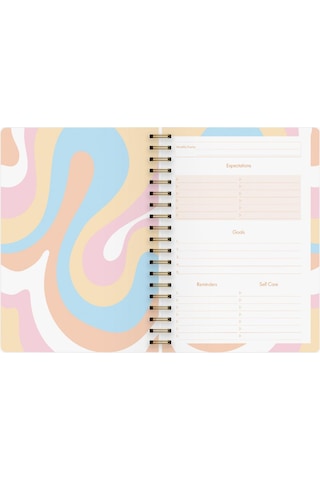 Süresiz Planlayıcı Spiralli Ajanda Defter Lotus 17x24 Cm Çok Renkli