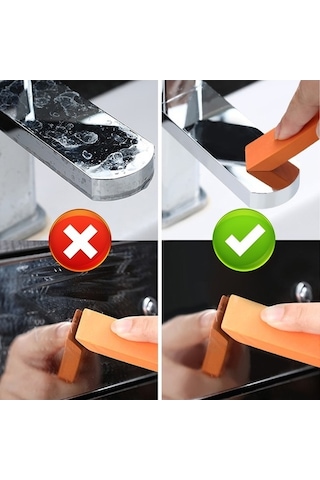 Prestigegoods Yeniden Kullanılabilir Paslanmaz Çelik Leke Silgi, Mutfak Musluk Kireç Temizleyici