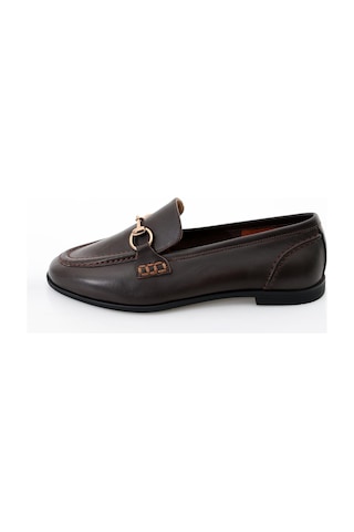 Kahverengi Deri Loafer 34306-Kahverengi