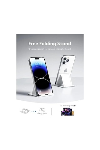 Samsers Katlanabilir Bluetooth Klavye Stand Tutuculu Purple Bt X 3