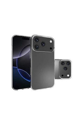 Apple Uyumlu iPhone 17 Pro Max Kılıf Kamera Korumalı Silikon Şeffaf Kapak Şeffaf