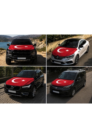 168x130 Cm Lastikli Araç Kaput Örtüsü Her Araca Uygun Organizasyon Bayrağı Tek Ebat