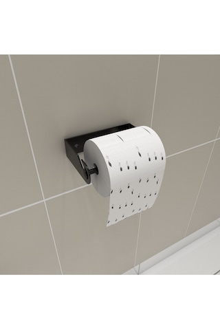 Metallica Concept Metal Paslanmaz Siyah Wc Tuvalet Kağıtlığı Yapışkanlı Kağıtlık