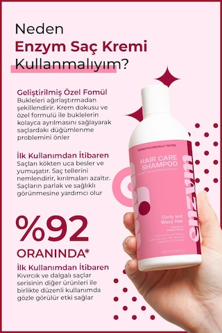Enzym Cosmetics Kıvırcık Ve Dalgalı Saçlar İçin Bukle Belirginleştirici Saç Bakım Kremi 400 ML
