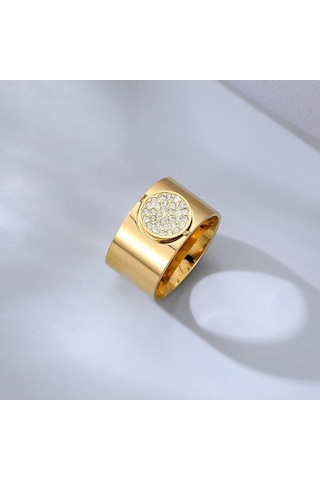 Novahub Geometrik Daire 14 Ayar Altın Yüzük - Erkek & Kadın - Uniseks Tasarım Altın