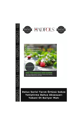 Delux Serisi Tarım Örtüsü Sebze Yetiştirme Bahçe Aksesuarı Yabani Ot Bariyer Matı