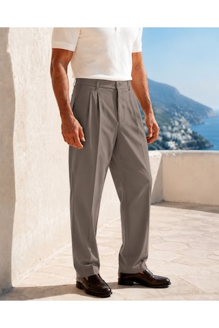 Danger Erkek Baggy Fit Pileli Kumaş Pantolon Vizon 0172dngr VİZON