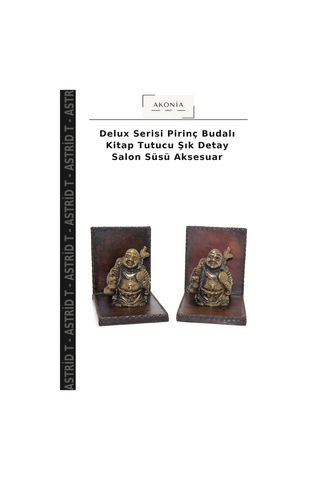 Delux Serisi Pirinç Budalı Kitap Tutucu Şık Detay Salon Süsü Aksesuar