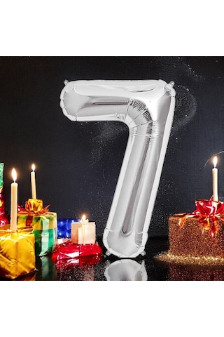Brokoli Home 7 Numara Folyo Gümüş Balon 100cm 40inç Helyuma Uygu Karışık Renkli