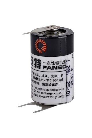 Fanso Er14250h - 1/2aa-3pt - 3.6v 1200 Mah Şarjsız Li-socl2 Lithium Pil - 3 Pinli