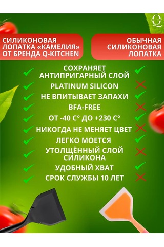 Q-kitchen Silikon Mutfak Spatulası 204836392 Siyah